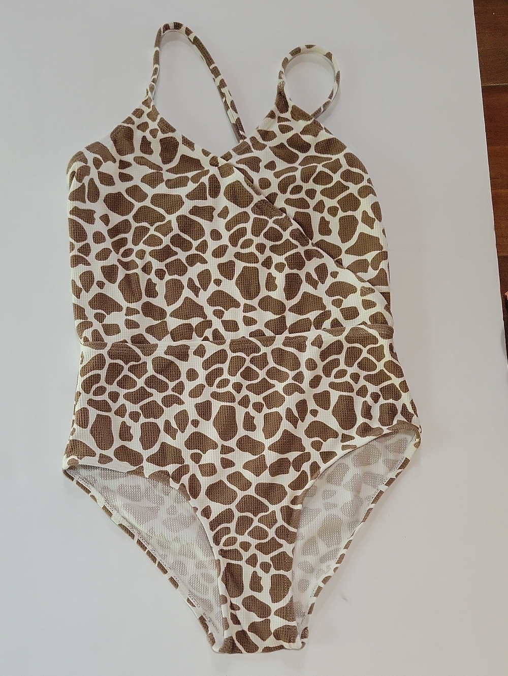 Zara Brown & Cream Giraffe Print One-Piece Swimsuit